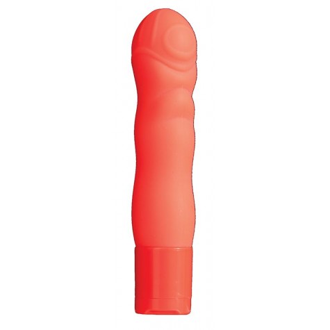 Оранжевый мини-вибромассажёр NEON BLISS VIBRATOR - 9 см.