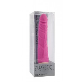 Розовый вибратор-реалистик с венками PURRFECT SILICONE CLASSIC 7.1INCH PINK - 18 см.